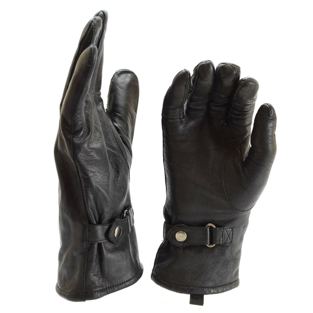 Originale britische Militär-Kampfhandschuhe, Handschlaufen, Leder, Armee-Ausstellung, Schwarz