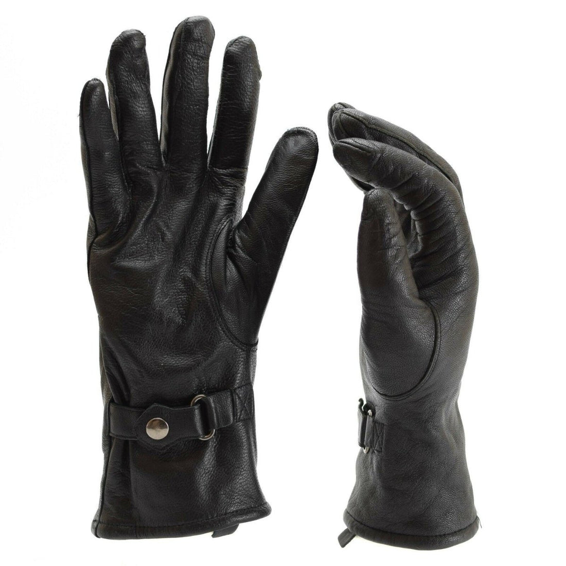 Originale britische Militär-Kampfhandschuhe, Handschlaufen, Leder, Armee-Ausstellung, Schwarz