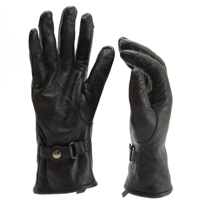 Originale britische Militär-Kampfhandschuhe, Handschlaufen, Leder, Armee-Ausstellung, Schwarz – GoMilitar