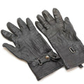 Originale britische Militär-Kampfhandschuhe, Handschlaufen, Leder, Armee-Ausstellung, Schwarz