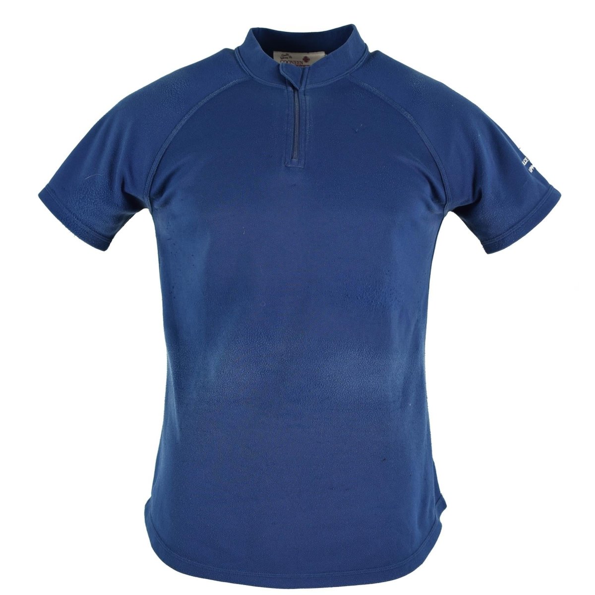 Original britisches Polizei-T-Shirt, blaues, atmungsaktives Material, Frontreißverschluss, Schutzhemd