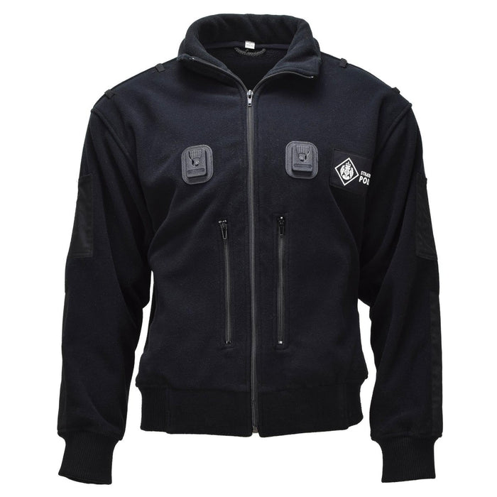 Original britische Strathclyde-Polizeijacke, elastische Bündchen am Saum, Schwarz – GoMilitar