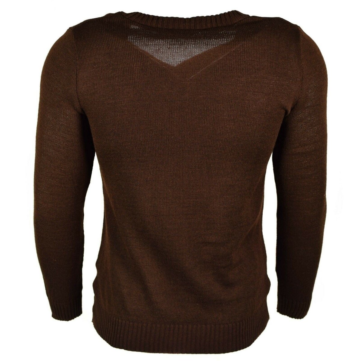 Original bulgarischer Armeepullover V-Ausschnitt Pullover braun NEU