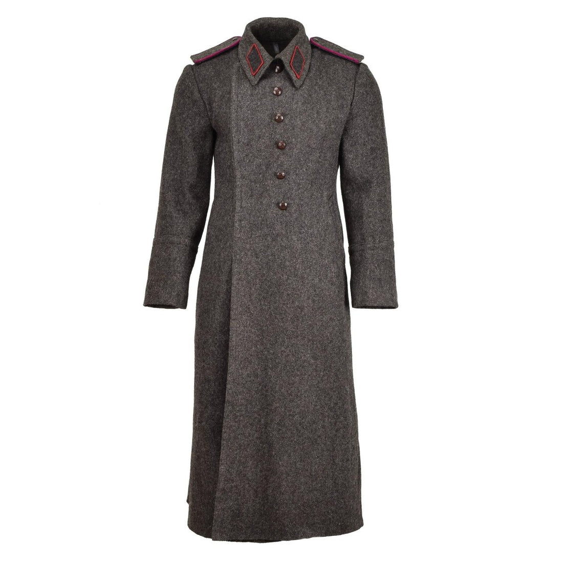 Original bulgarischer Militärmantel, grauer Wollmantel, schwerer Wintermantel, langer Shinel