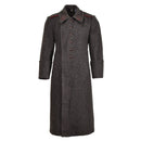 Original Bulgarian military wool long gray overcoat with button closure and shoulder epaulets, vintage winter formal coat.
