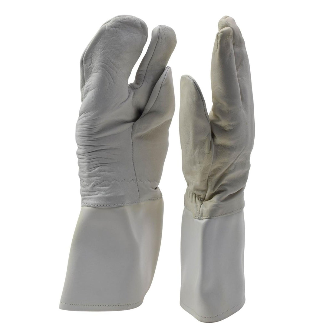 Original Bundeswehr-Militär-Fäustlinge, gefüttert, 3-Finger-Design, für kaltes Wetter, Weiß