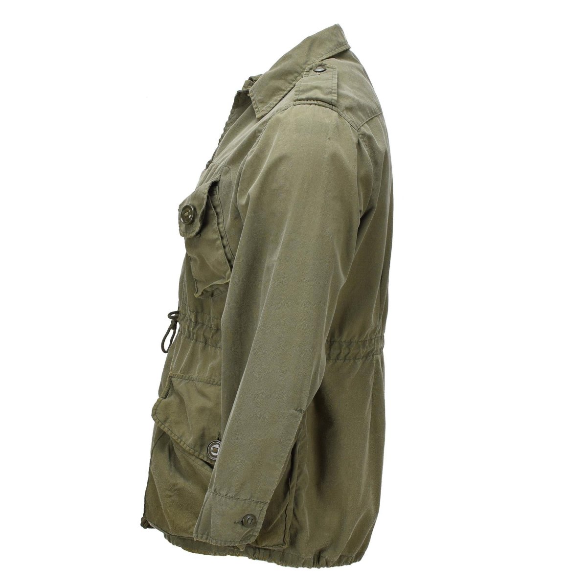 Original kanadische Armee-Feldjacke aus Baumwoll-Militärüberschuss in Olivgrün