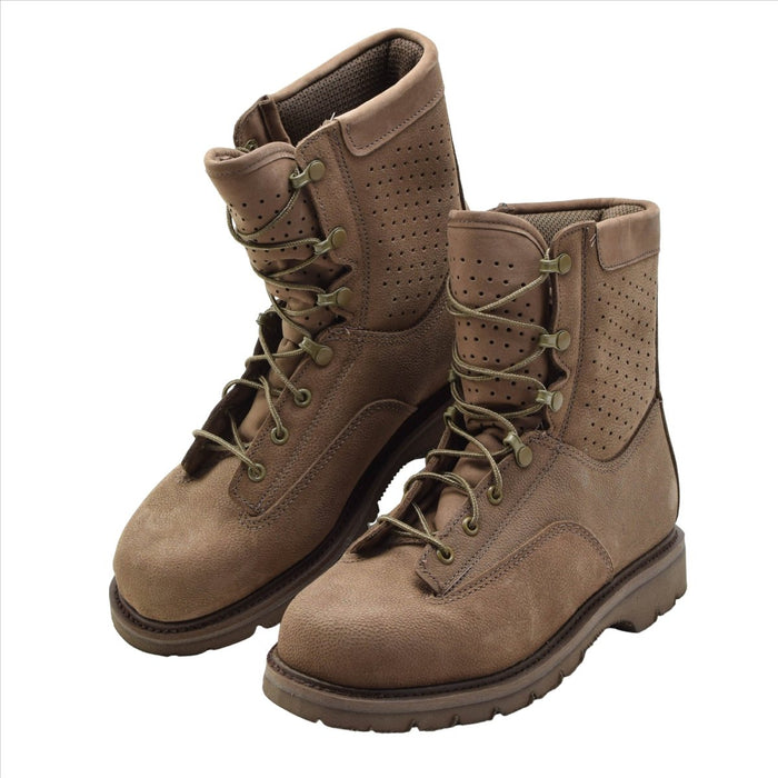 Original kanadische Armee-Kampfstiefel aus Leder, atmungsaktiv, Militär-Surplus-Braun – GoMilitar