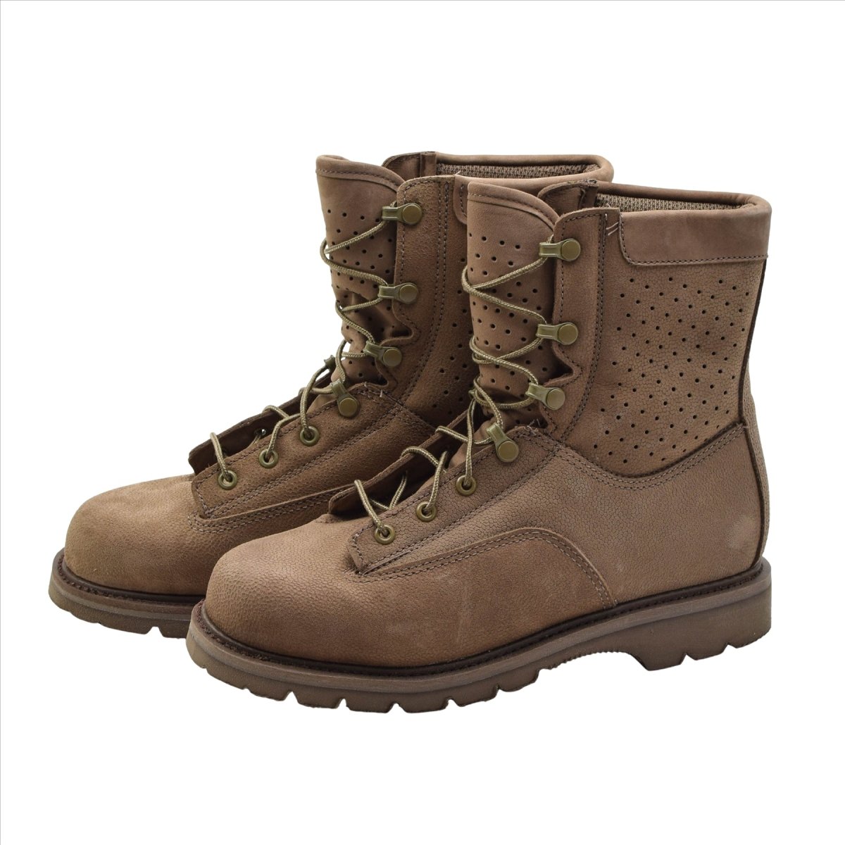 Original kanadische Armee-Kampfstiefel aus Leder, atmungsaktiv, Militär-Surplus-Braun