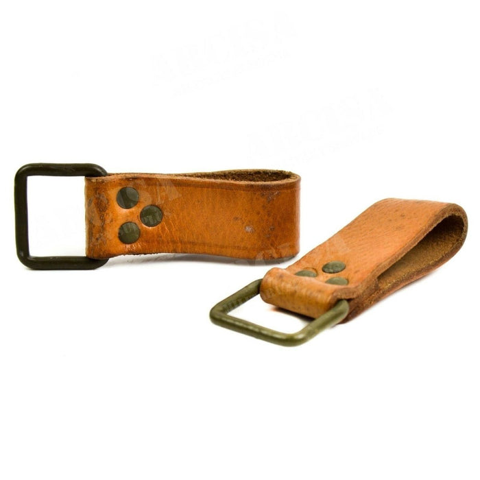 Original CZ Tschechische Armee Braun Leder Gürtelschlaufe Hosenträger Gurtband 3 Stück - GoMilitar