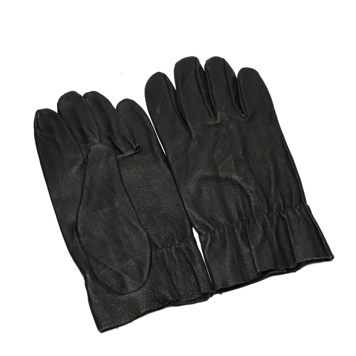 Original tschechische Armee-Kampflederhandschuhe. Echtes schwarzes Leder NEU