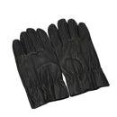 Pair of original Czech army combat gloves made of genuine black leather with elasticated cuffs.