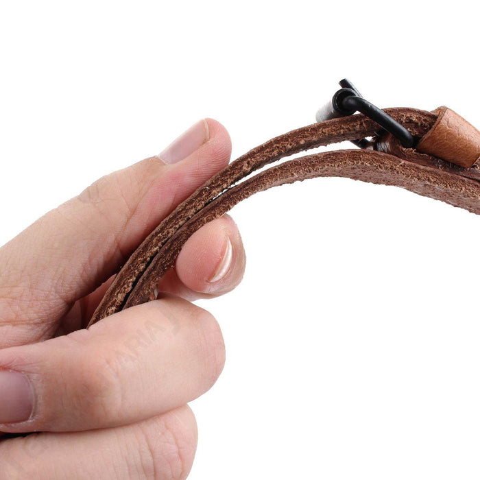 Originales Lederarmband mit Doppelschnalle der tschechischen Armee, brauner Militärüberschuss – GoMilitar