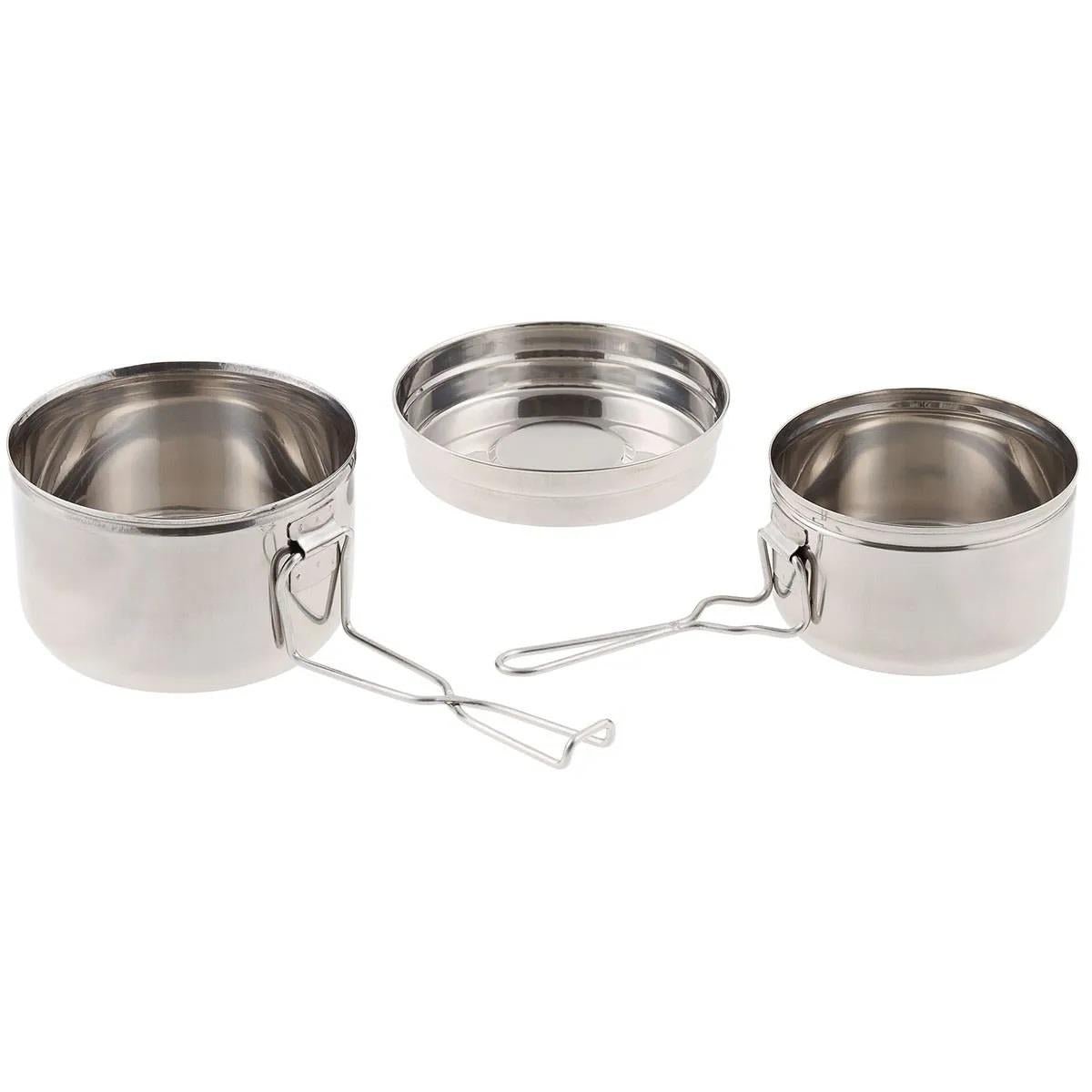 Original Tschechische Armee Edelstahl Kochgeschirr Set Camping Outdoor Kochtopf Pfanne
