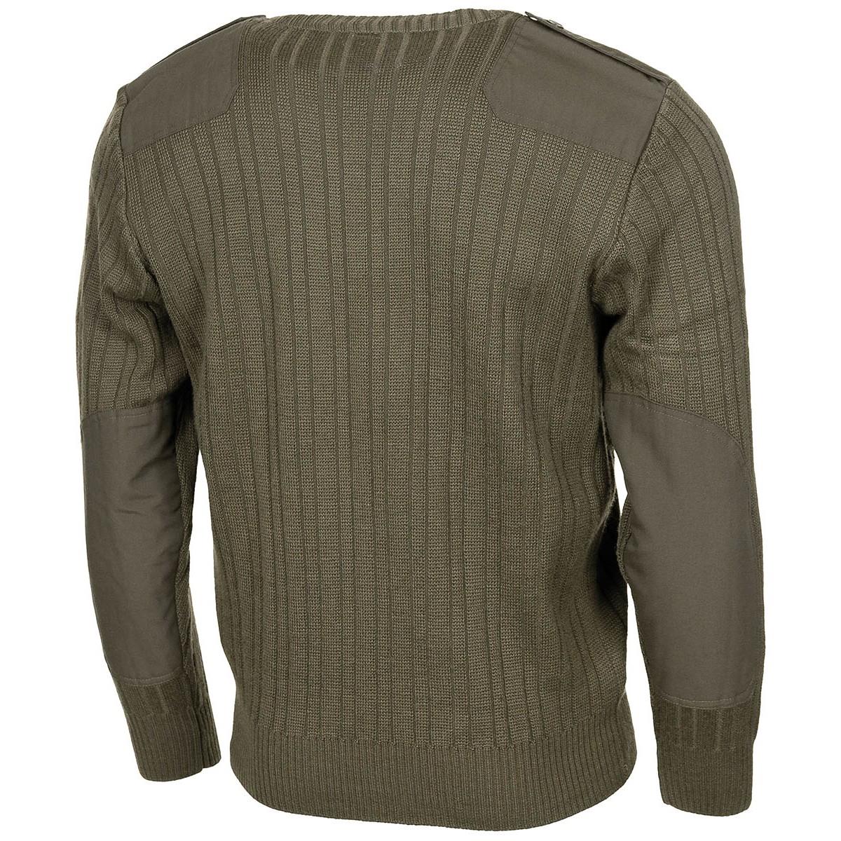 Original tschechischer Armeepullover, olivgrüne Wolle, V-Ausschnitt, Militärüberschuss, NEU