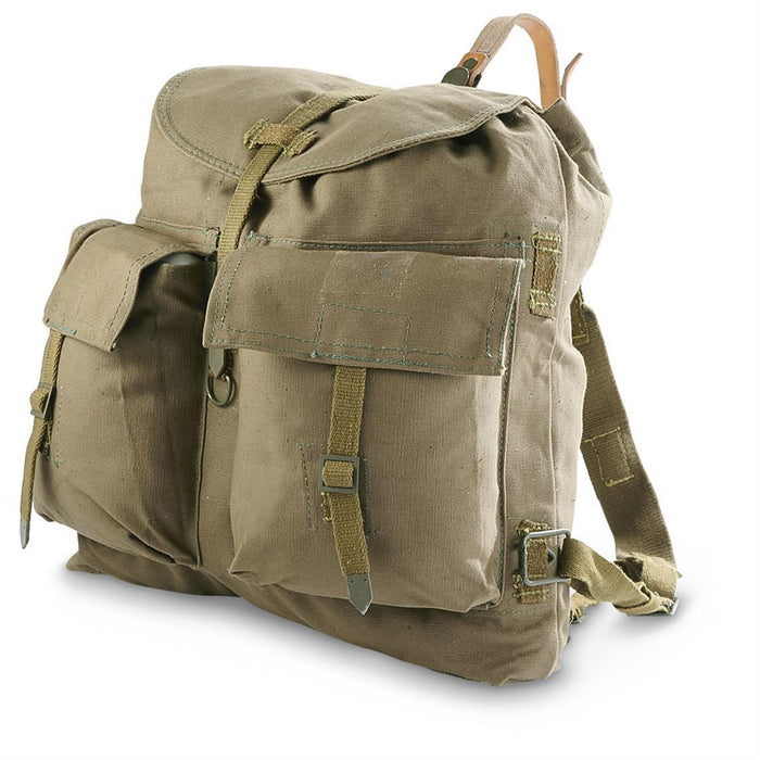 Originaler Vintage-Canvas-Rucksack der tschechischen Armee mit Y-Riemen-Hosenträgern, robuster M60-Rucksack im Militärstil, neu