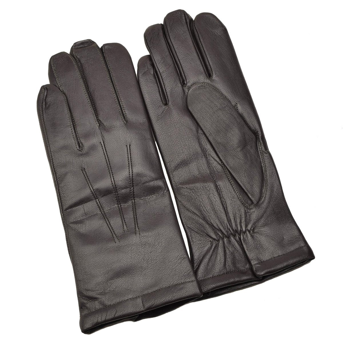 Original tschechische Armee Winter warme kalte braune Lederhandschuhe lässig eng anliegend NEU