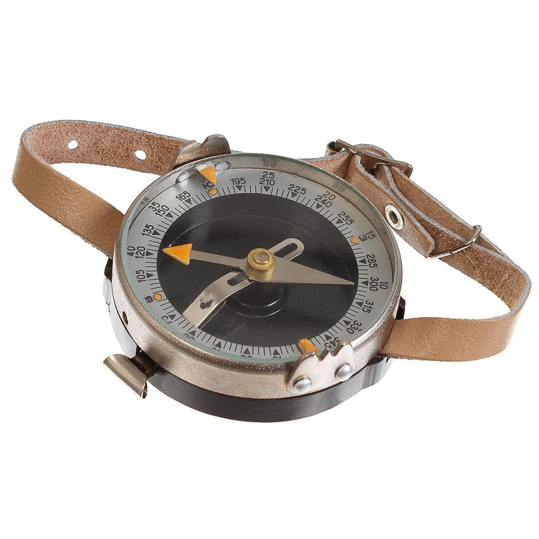 Original tschechisches Militärarmband, Kompass, Kartenmaß, Lederarmband, braun
