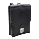 Original Czechoslovakian Police Shoulder Bag Documents Artificial Leather Black with metal clasp and smooth finish military surplus