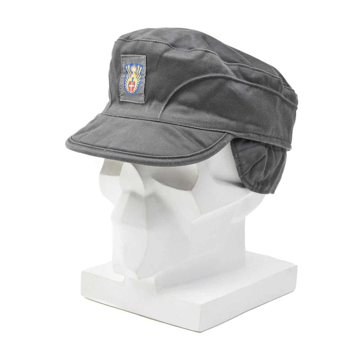 Original dänische Militärmütze grau Armeemütze leichte faltbare Ohrenklappen Vintage NEU