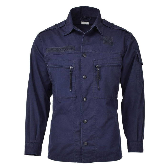 Original Dutch army jacket workwear blue uniform long sleeve military shirt - GoMilitar