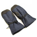 Original Dutch Army navy blue winter mittens with leather grip and adjustable wrist straps for extreme cold weather.
