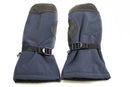 Original Dutch Army navy blue mittens with leather grip and adjustable wrists for extreme cold weather protection.