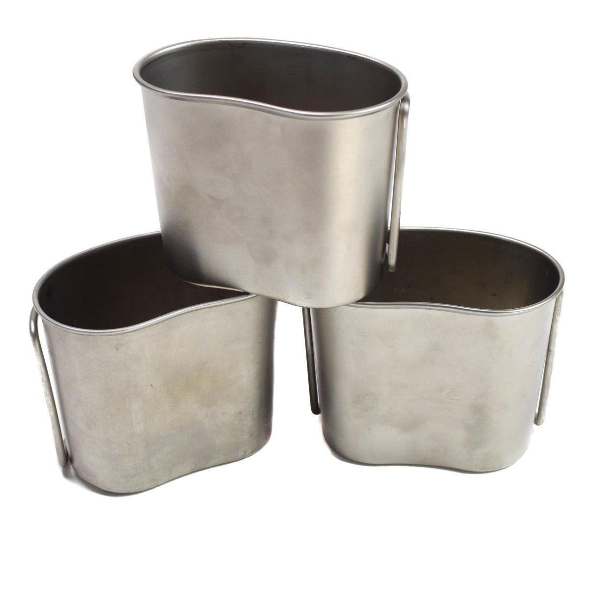Original niederländische Armee-Edelstahl-Feldbecher für Camping, Bushcraft, 6 Stück