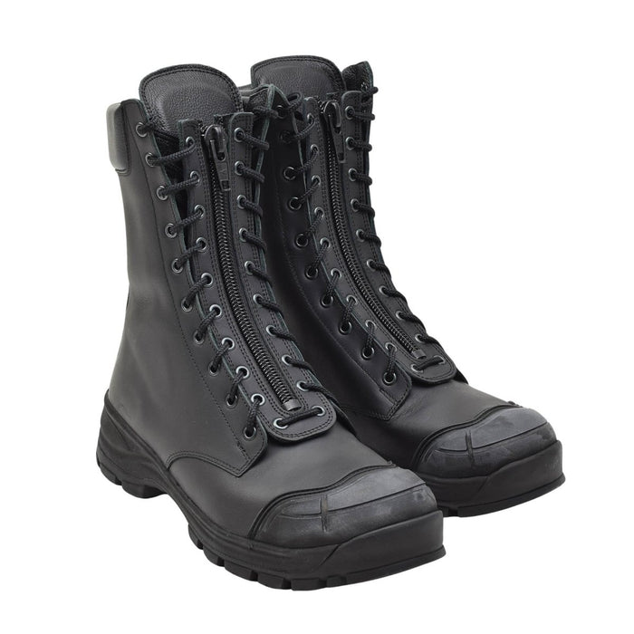 Original niederländische Armee-Taktikstiefel aus schwarzem Leder, antistatisch, antibakteriell, NEU – GoMilitar