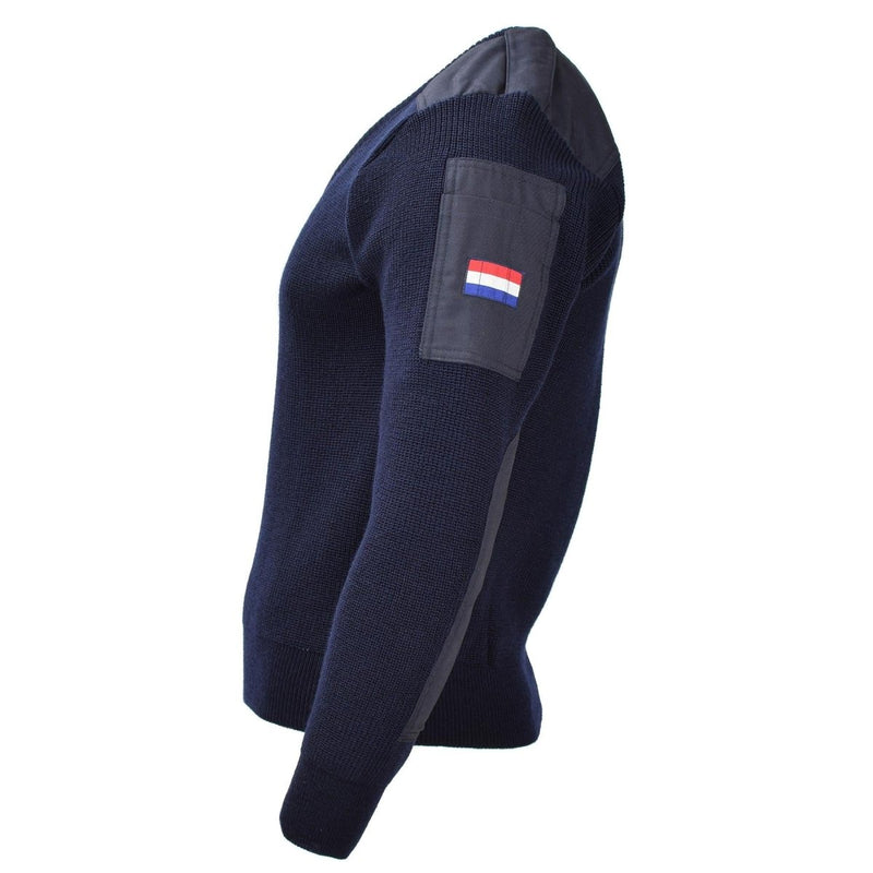Original Dutch military blue sweater pullover wool bodywarmer long sleeve NEW - GoMilitar