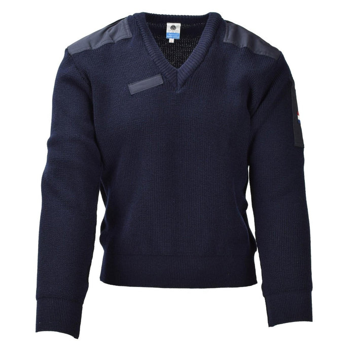 Original niederländischer militärblauer Pullover, langärmeliger Woll-Bodywarmer, NEU – GoMilitar