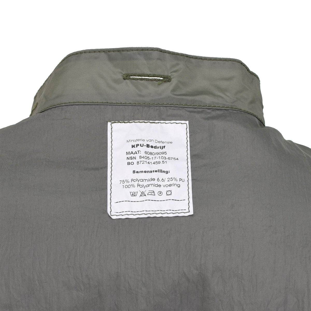 Original niederländische Militär-Innenjacke, wasserdicht, versiegelte Nähte, Kampfjacke, Olivgrün