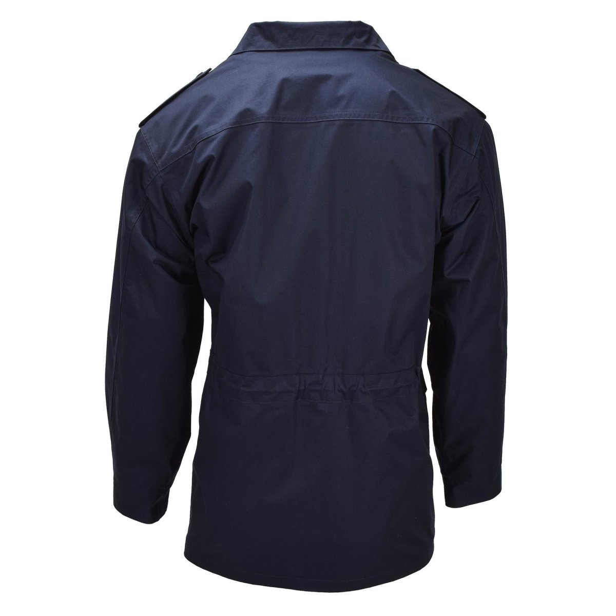 Original niederländischer Militärparka mit mehreren Taschen, hohem Halsausschnitt und Fisherman-Logo in Blau
