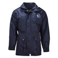 Original niederländischer Militärparka mit mehreren Taschen, hohem Halsausschnitt und Fisherman-Logo in Blau