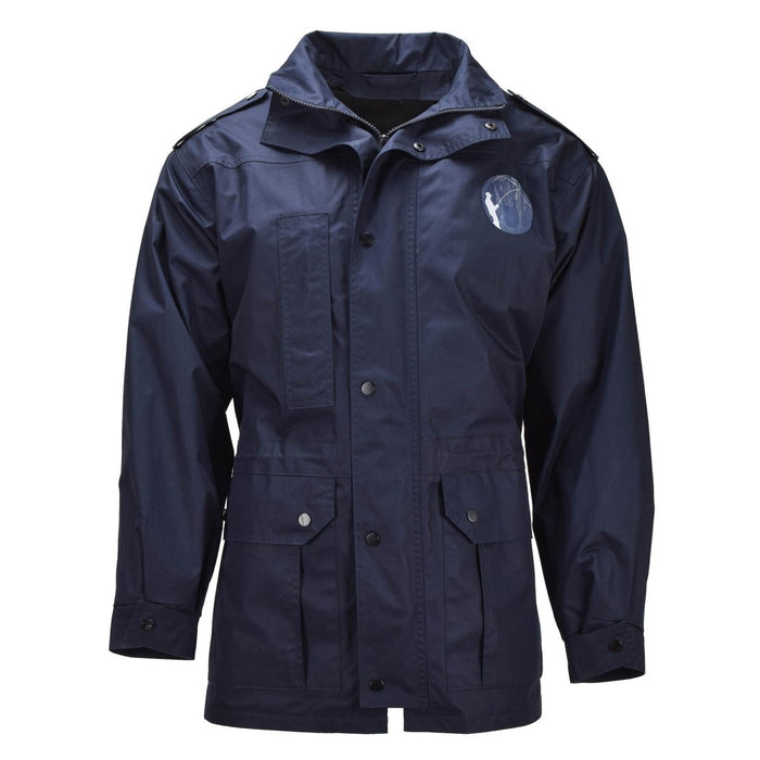 Original niederländischer Militärparka, mehrere Taschen, hoher Kragen, Fischer-Logo, Blau – GoMilitar