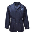Original niederländischer Militärparka mit Umlegekragen, Fischer-Logo, Armeejacke, Blau