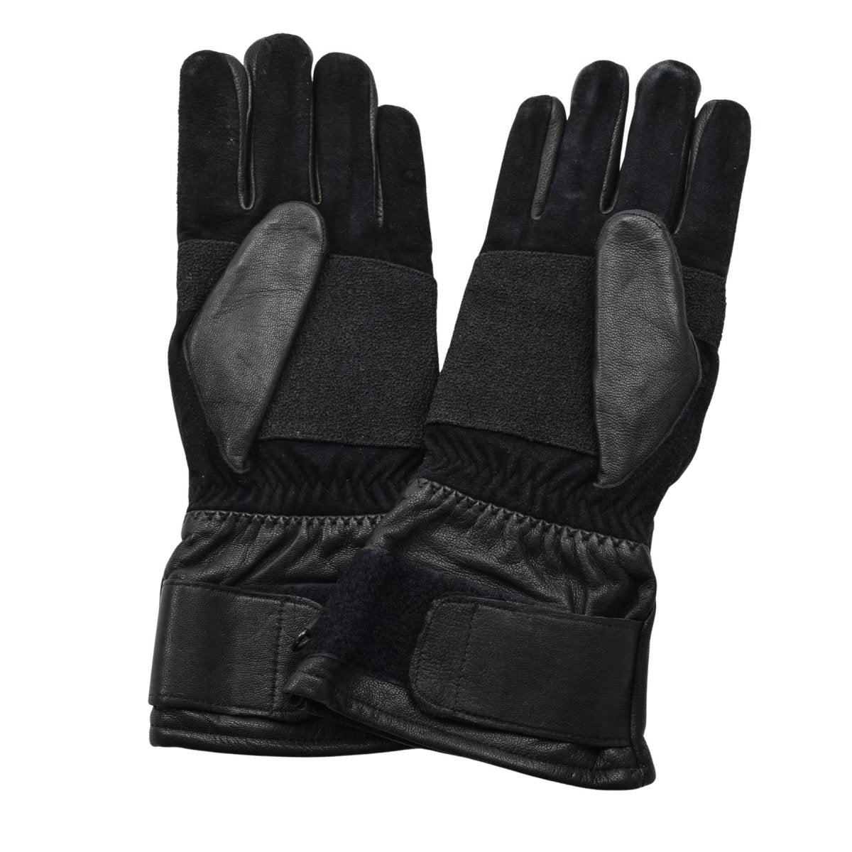 Original niederländische militärische taktische Handschuhe, verstärktes Knöchelleder, Schwarz