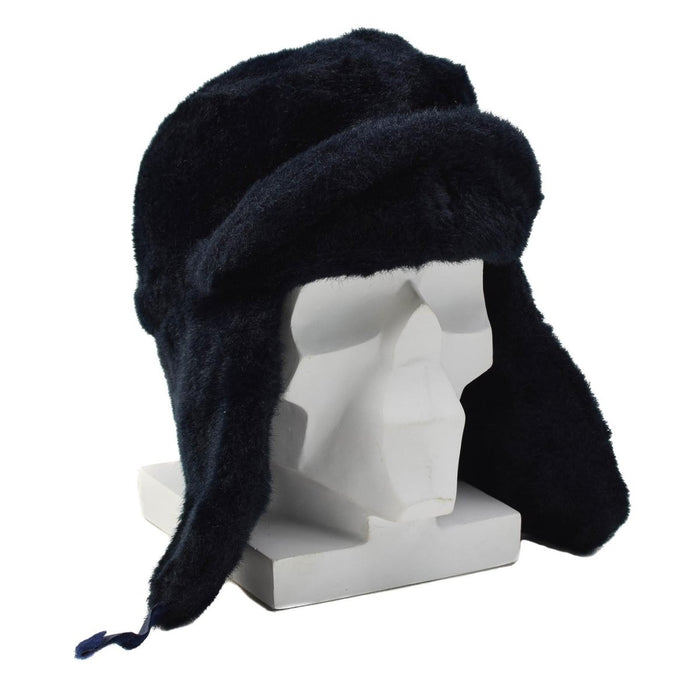 Original niederländische Polizei-Wintermütze, umklappbare Ohrenklappen, verstärkte Stirn, Blau – GoMilitar