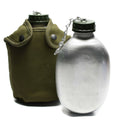 Original Trinkflasche der französischen Armee, Wasserflasche, Feldflasche, Baumwollbeutel, OD NEU