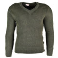 Original französischer Armeepullover, Pullover, Chlorofibre, V-Ausschnitt, Wolle