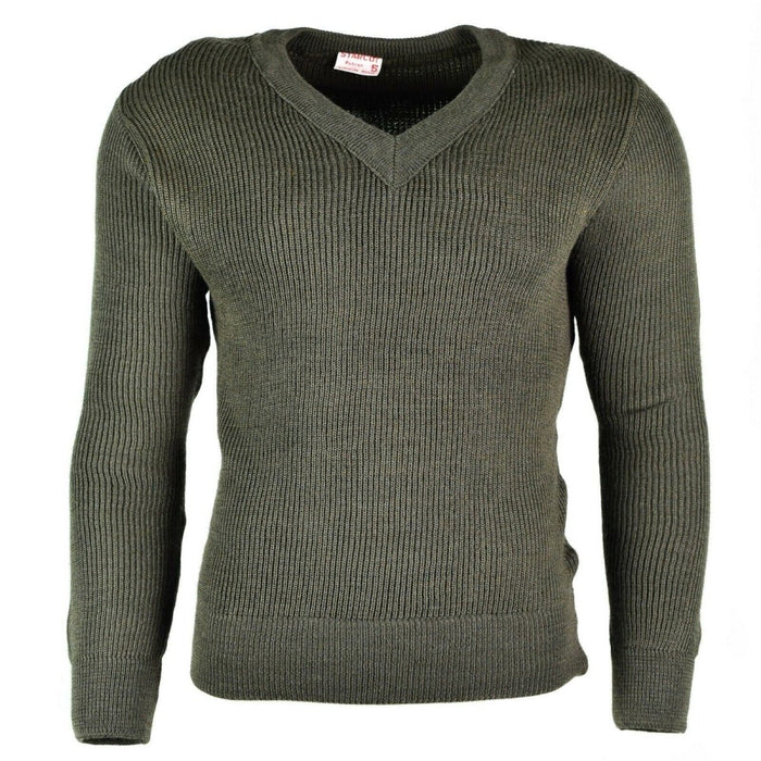 Originaler Pullover der französischen Armee. Pullover aus Chlorofaser mit V-Ausschnitt aus Wolle – GoMilitar