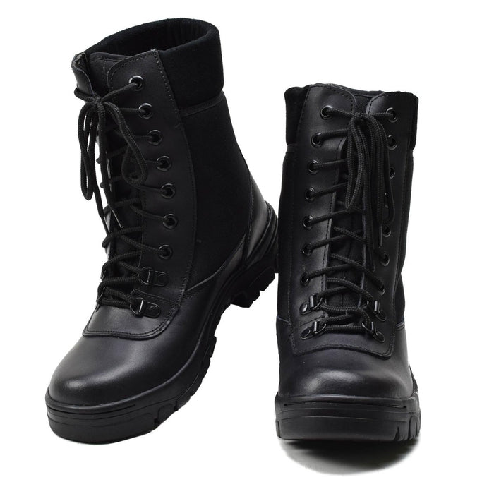 Original französische, atmungsaktive Militärstiefel aus schwarzem Leder, leichte Armee, NEU – GoMilitar