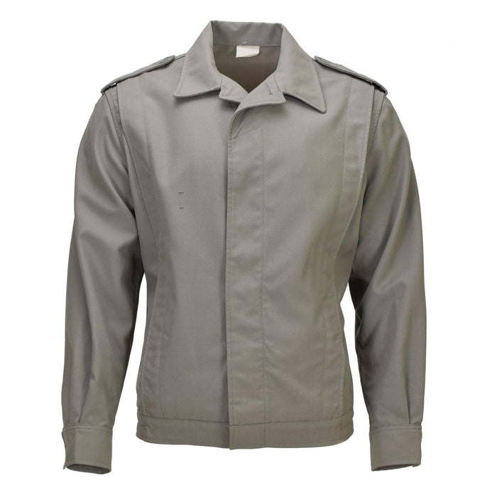 Original französische Militär-Klassikerjacke, plissiert, elastischer Saum, Grau – GoMilitar