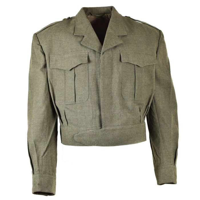 Original echte belgische belgische Armee Field Ike Jacke Olive OD Eisenhower Wolle – GoMilitar
