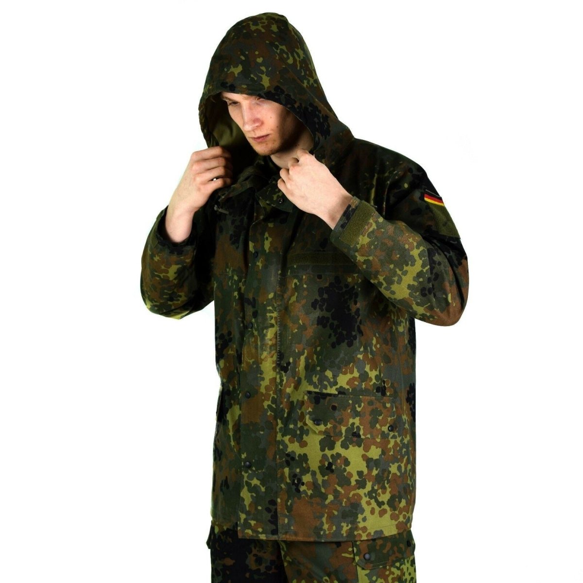 Original Bundeswehr Feldjacke GoreTex Flecktarn wasserdichter Regenschutzparka
