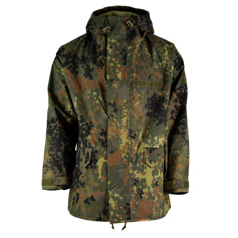 Original German army field Jacket GoreTex Flecktarn waterproof rain parka NEW - GoMilitar