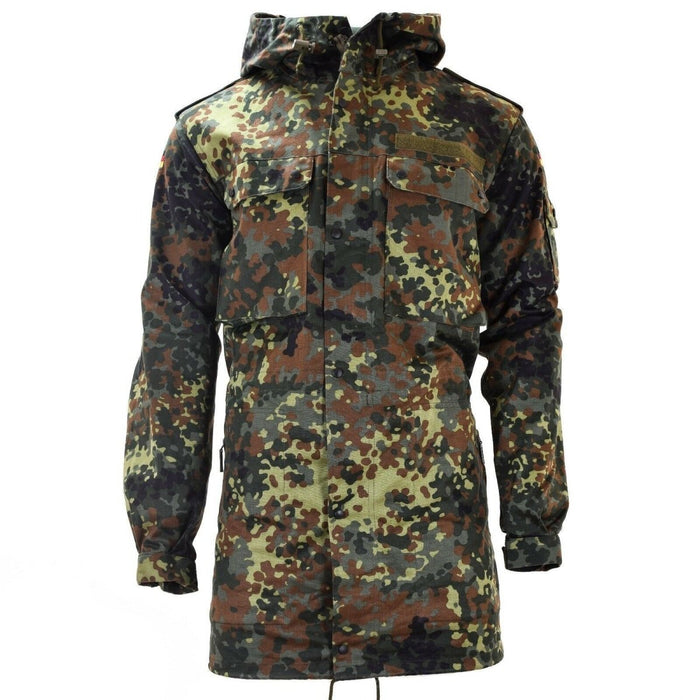 Original Bundeswehr Feldjacke Parka Militär-Ausstellung mit Kapuze Flecktarn Combat - GoMilitar