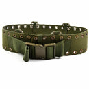 Original German army tactical webbing belt with metal eyelets and durable plastic buckle for military and outdoor use