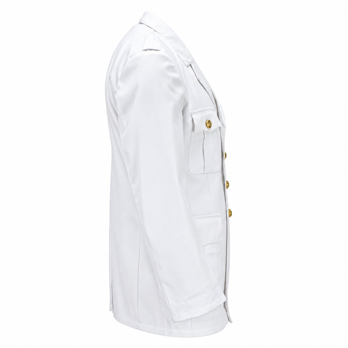 Original Bundeswehr-Anzugjacke, formeller Blazer, goldene Knöpfe, Weiß