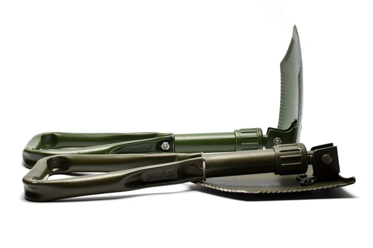 Original deutsche BW Armee Klappspaten. Survival Outdoor Grüner Spaten